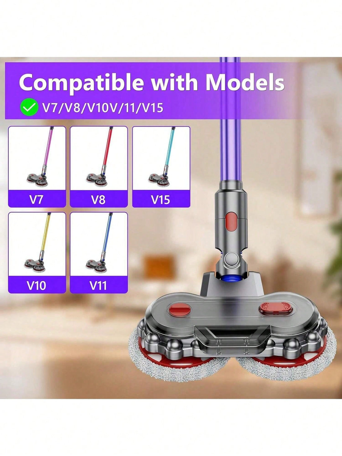 Accessories and spare parts for V7, V8, V10, V11, and V15 vacuum cleaners (with water tank and detachable cloth mop)